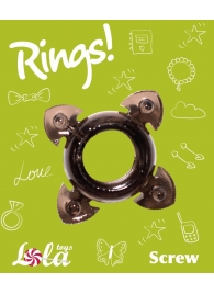 Чёрное эрекционное кольцо Rings Screw - Lola Games - в Севастополе купить с доставкой