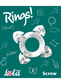 Прозрачное эрекционное кольцо Rings Screw - Lola Games - в Севастополе купить с доставкой