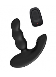 Черный силиконовый стимулятор простаты Levett Nitoc с пультом ДУ - Levett - в Севастополе купить с доставкой