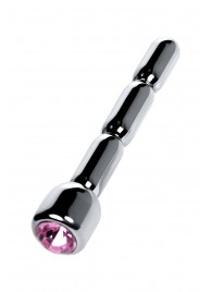 Серебристый уретральный плаг со стразом - 7 см. - ToyFa - купить с доставкой в Севастополе