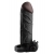 Чёрная вибронасадка с кольцом Vibrating Real Feel 2 Extension - 16 см. - Pipedream - в Севастополе купить с доставкой