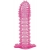 Гелевая розовая насадка с шипами - 12 см. - Toyfa Basic - в Севастополе купить с доставкой