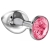 Большая серебристая анальная пробка Diamond Pink Sparkle Large с розовым кристаллом - 8 см. - Lola Games - купить с доставкой в Севастополе