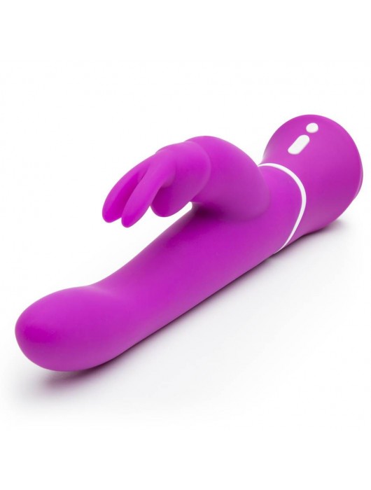 Лиловый вибратор-кролик Curve Rechargeable Rabbit Vibrator - 25,4 см. - Happy Rabbit