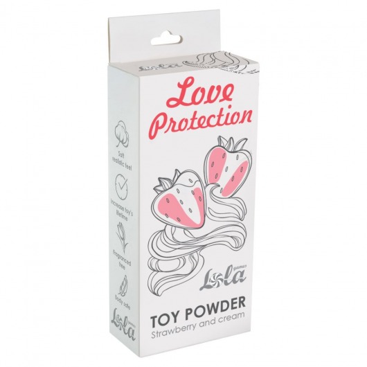 Пудра для игрушек Love Protection с ароматом клубники со сливками - 30 гр. - Lola Games - купить с доставкой в Севастополе