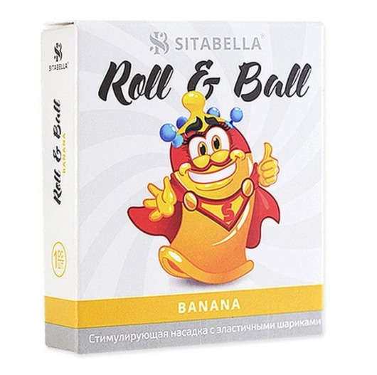 Стимулирующий презерватив-насадка Roll   Ball Banana - Sitabella - купить с доставкой в Севастополе