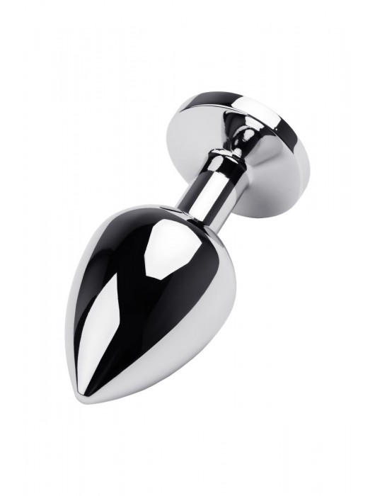 Серебристая коническая анальная пробка с красным кристаллом - 8 см. - ToyFa - купить с доставкой в Севастополе