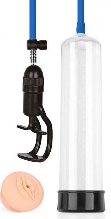 Прозрачная вакуумная помпа Sex Expert с насадкой-вагиной - Sex Expert - в Севастополе купить с доставкой