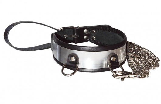 Стильный ошейник с металлическим блеском и поводком - Sitabella - купить с доставкой в Севастополе