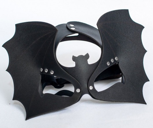 Черная кожаная маска на глаза  Летучая мышь - Sitabella - купить с доставкой в Севастополе