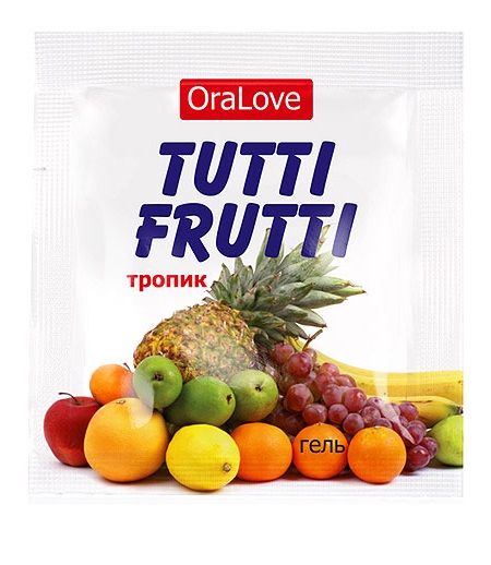 Пробник гель-смазки Tutti-frutti со вкусом тропических фруктов - 4 гр. - Биоритм - купить с доставкой в Севастополе