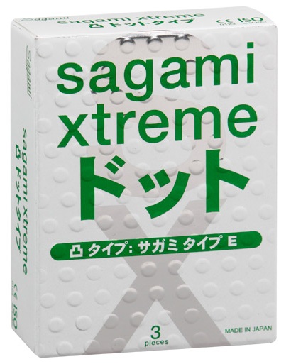 Презервативы Sagami Xtreme SUPER DOTS с точками - 3 шт. - Sagami - купить с доставкой в Севастополе