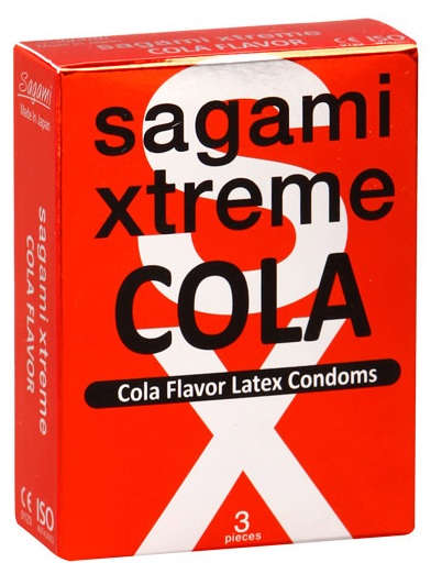 Ароматизированные презервативы Sagami Xtreme COLA - 3 шт. - Sagami - купить с доставкой в Севастополе