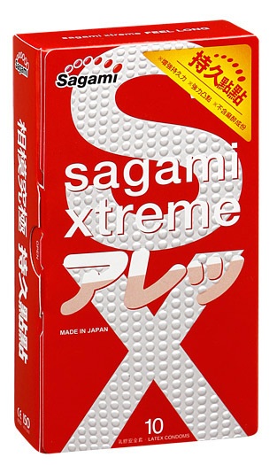 Утолщенные презервативы Sagami Xtreme Feel Long с точками - 10 шт. - Sagami - купить с доставкой в Севастополе