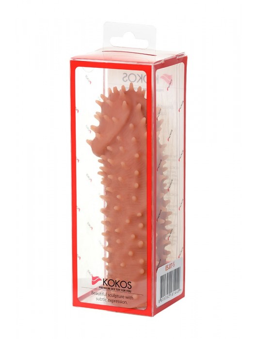Телесная реалистичная насадка KOKOS Extreme Sleeve 07 с дополнительной стимуляцией - 12,7 см. - KOKOS - в Севастополе купить с доставкой