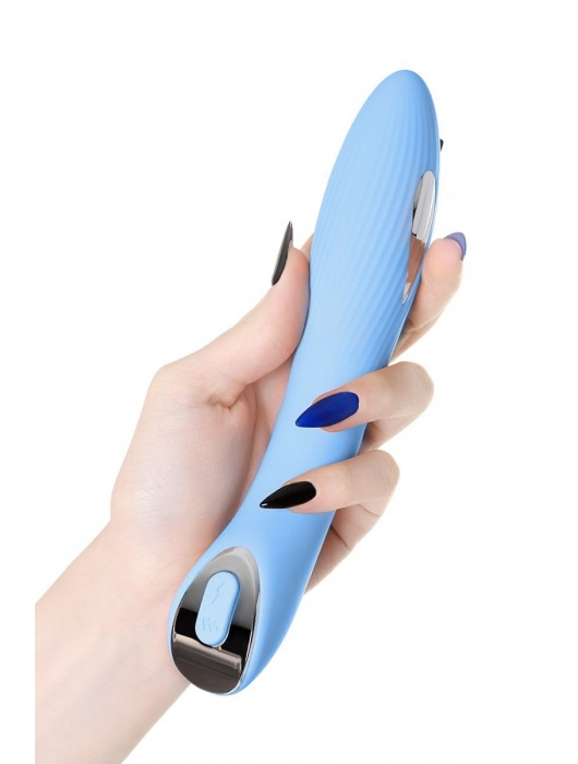 Голубой силиконовый вибратор с электростимуляцией TESLA G-POINT - 21 см. - ToyFa - купить с доставкой в Севастополе