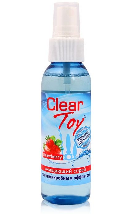 Очищающий спрей для игрушек CLEAR TOY Strawberry - 100 мл. - Биоритм - купить с доставкой в Севастополе