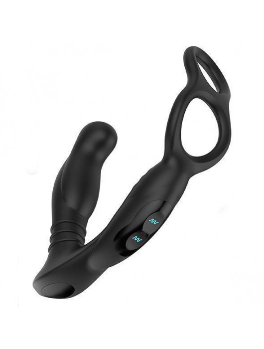 Черная анальная пробка NEXUS SIMUL8 с фиксацией на теле кольцами - Nexus Range - в Севастополе купить с доставкой