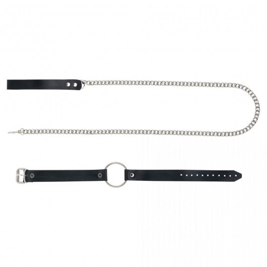 Черный поводок и чокер с кольцом Rada - Rebelts - купить с доставкой в Севастополе