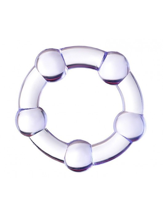 Фиолетовое эрекционное кольцо на пенис с бусинами - Штучки-дрючки - в Севастополе купить с доставкой