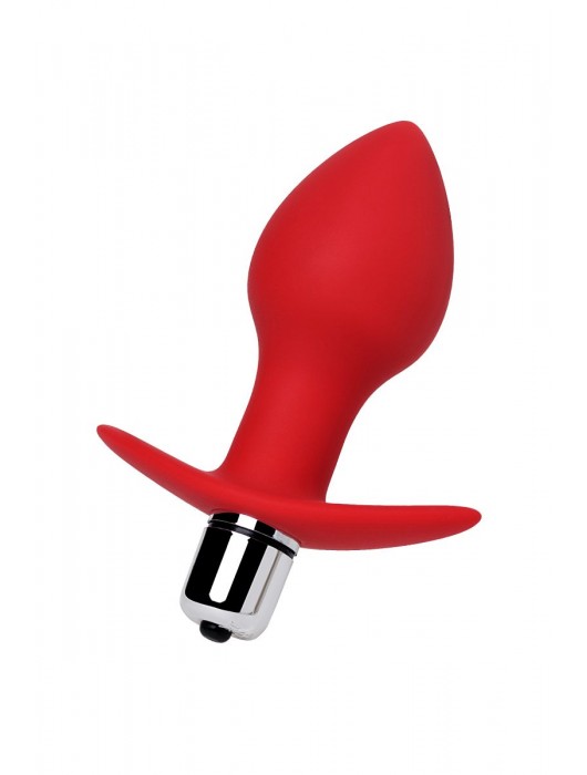 Красная анальная вибровтулка Glam - 9,7 см. - ToyFa