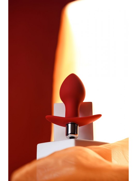 Красная анальная вибровтулка Glam - 9,7 см. - ToyFa