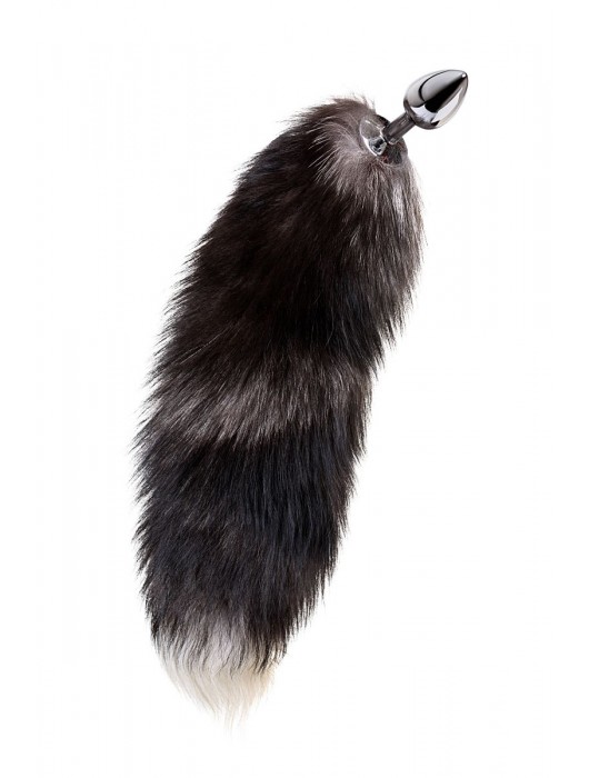 Серебристая металлическая анальная втулка с хвостом чернобурой лисы - размер S - ToyFa - купить с доставкой в Севастополе