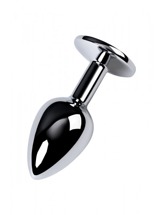 Серебристая конусовидная анальная пробка с фиолетовым кристаллом - 7 см. - ToyFa - купить с доставкой в Севастополе