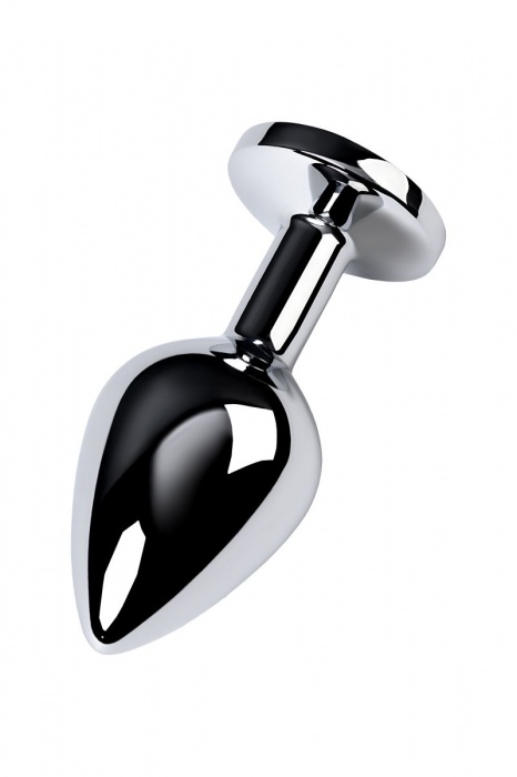 Серебристая конусовидная анальная пробка с голубым кристаллом - 8 см. - ToyFa - купить с доставкой в Севастополе