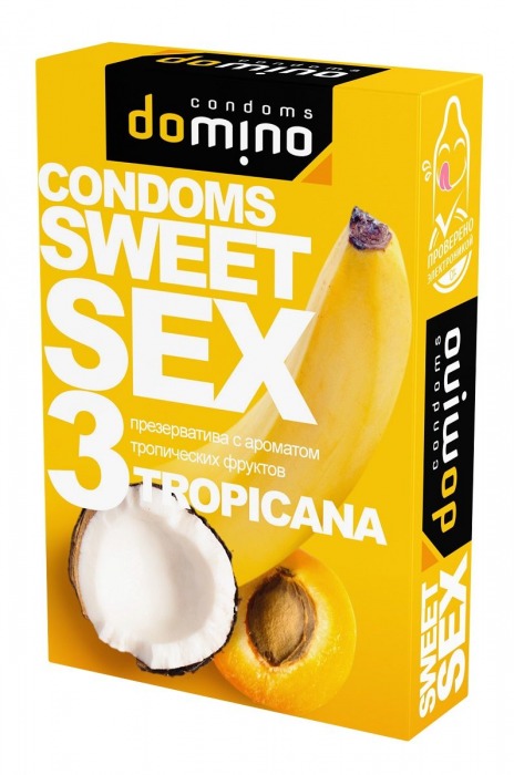 Презервативы для орального секса DOMINO Sweet Sex с ароматом тропических фруктов - 3 шт. - Domino - купить с доставкой в Севастополе