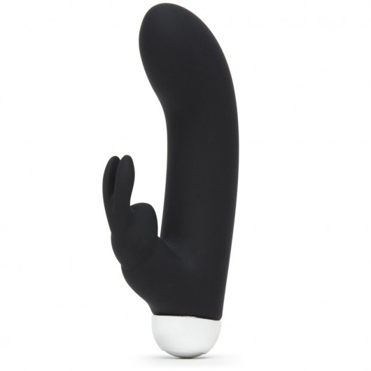 Черный вибратор с клиторальным отростком Greedy Girl Mini Rabbit Vibrator - 14 см. - Fifty Shades of Grey