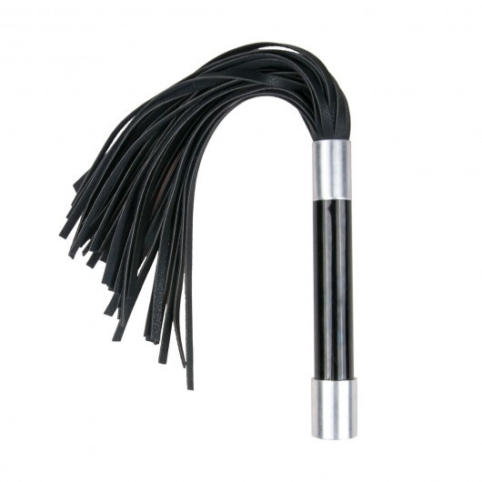 Черная плеть Easytoys Flogger With Metal Grip - 38 см. - Easy toys - купить с доставкой в Севастополе