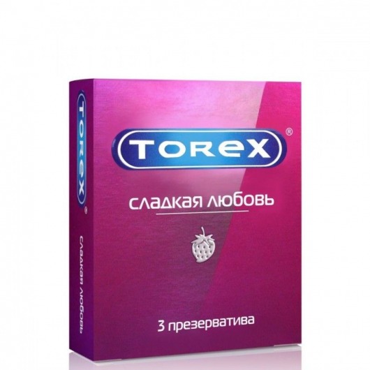 Презервативы Torex  Сладкая любовь  с ароматом клубники - 3 шт. - Torex - купить с доставкой в Севастополе