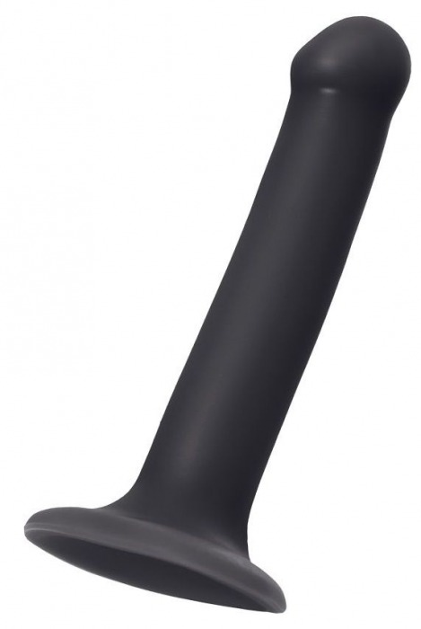 Черный фаллос на присоске Silicone Bendable Dildo M - 18 см. - Strap-on-me - купить с доставкой в Севастополе