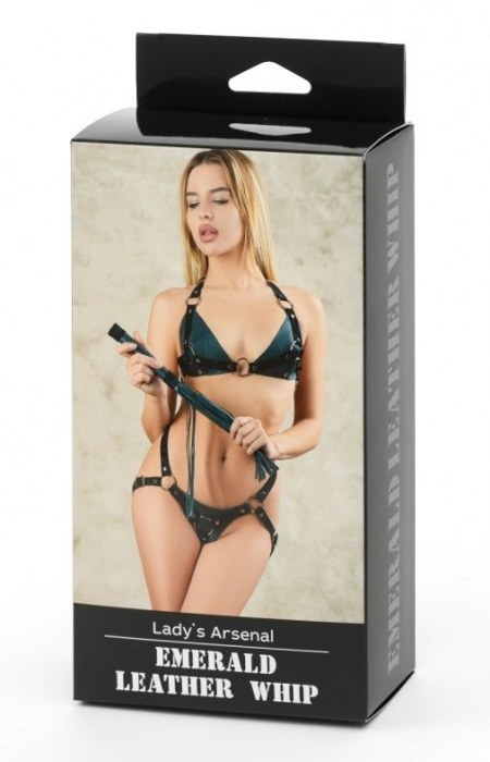 Плеть изумрудного цвета Ladys Arsenal с гладкой ручкой - 45 см. - БДСМ Арсенал - купить с доставкой в Севастополе