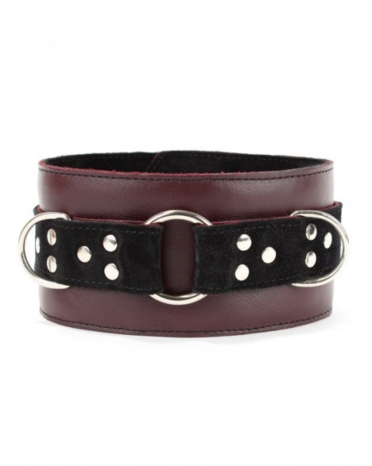 Бордовый ошейник Ladys Arsenal на регулируемом ремешке - БДСМ Арсенал - купить с доставкой в Севастополе