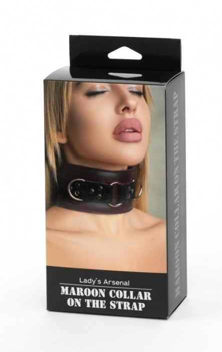Бордовый ошейник Ladys Arsenal на регулируемом ремешке - БДСМ Арсенал - купить с доставкой в Севастополе