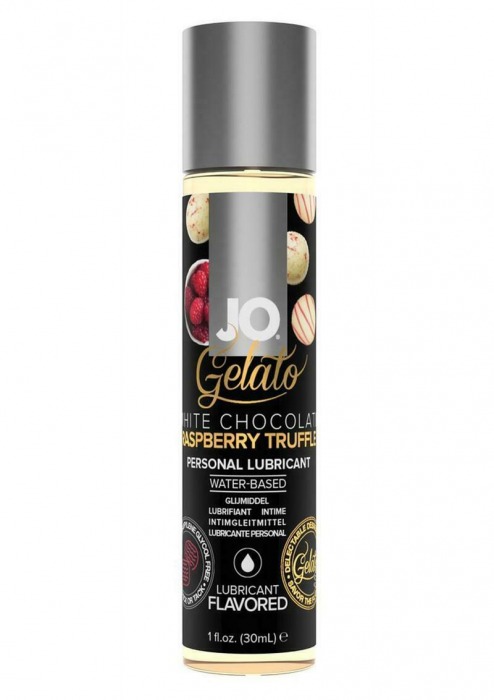 Лубрикант с ароматом трюфелей из белого шоколада и малины JO GELATO WHITE CHOCOLATE RASPBERRY TRUFFLE - 30 мл. - System JO - купить с доставкой в Севастополе