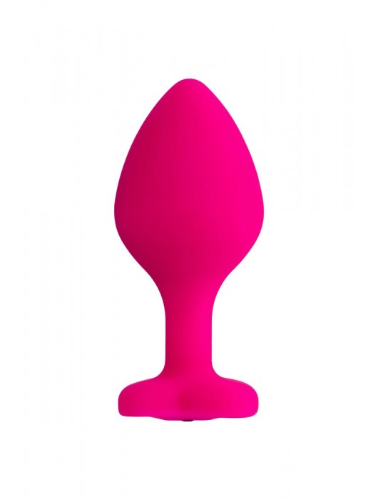 Розовая анальная втулка Diamond Heart с прозрачным кристаллом - 8 см. - ToyFa - купить с доставкой в Севастополе