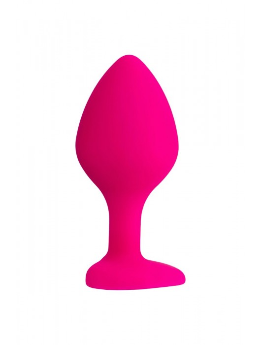 Розовая анальная втулка Diamond Heart с прозрачным кристаллом - 8 см. - ToyFa - купить с доставкой в Севастополе