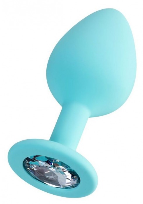 Мятная анальная втулка Brilliant с прозрачным кристаллом - 8 см. - ToyFa - купить с доставкой в Севастополе