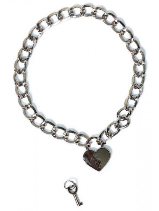 Серебристый ошейник Embrace с ключиком - Lola Games - купить с доставкой в Севастополе
