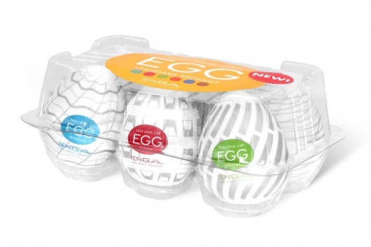 Набор из 6 мастурбаторов Tenga EGG Easy Beat с различным рельефом - Tenga - в Севастополе купить с доставкой