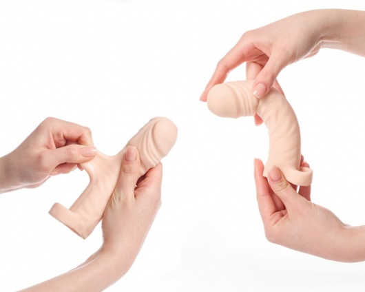 Телесная насадка-удлинитель со вставкой размера S - 16 см. - Sitabella - в Севастополе купить с доставкой