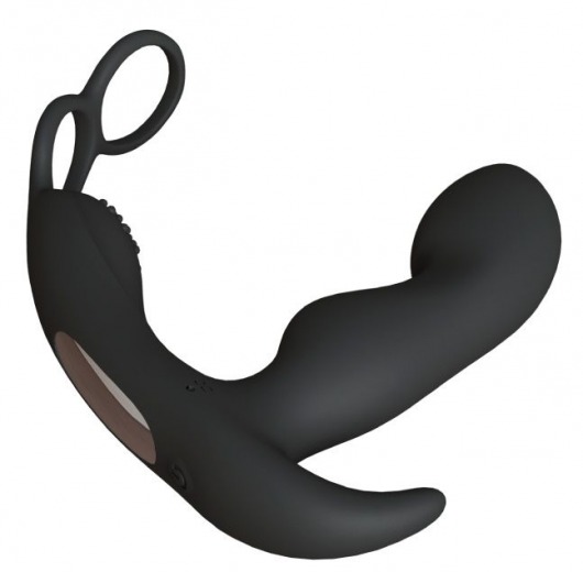 Черный вибромассажер простаты Taurus с эрекционным кольцом - Le Frivole - в Севастополе купить с доставкой