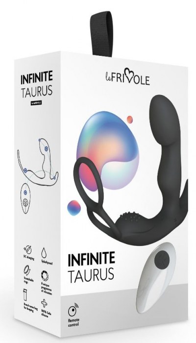 Черный вибромассажер простаты Taurus с эрекционным кольцом - Le Frivole - в Севастополе купить с доставкой