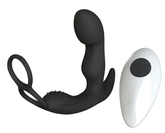 Черный вибромассажер простаты Taurus с эрекционным кольцом - Le Frivole - в Севастополе купить с доставкой