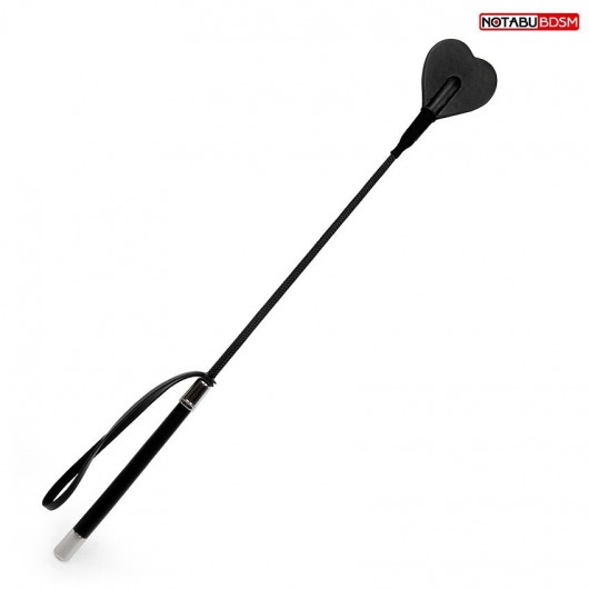 Черный стек с наконечником-сердечком - 54 см. - Notabu - купить с доставкой в Севастополе