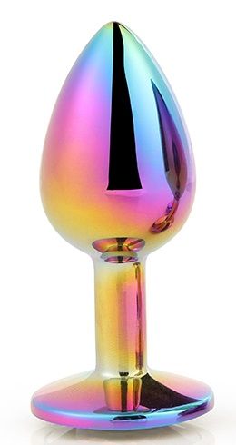 Голографическая анальная втулка с радужным кристаллом - 7,1 см. - Dream Toys - купить с доставкой в Севастополе