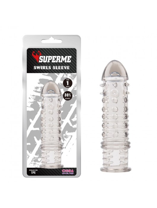 Дымчатая насадка на пенис Swirls Sleeve - 16 см. - Chisa - в Севастополе купить с доставкой